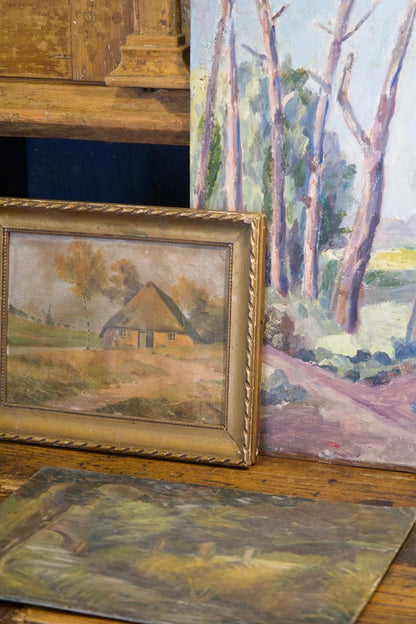 Framed French Oil Painting, 1890s