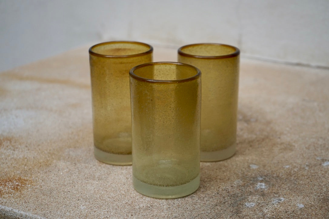 10 Hand-Blown Mexican Glasses; 1960s