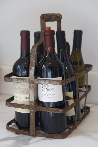 Antique French Wine Bottle Carrier