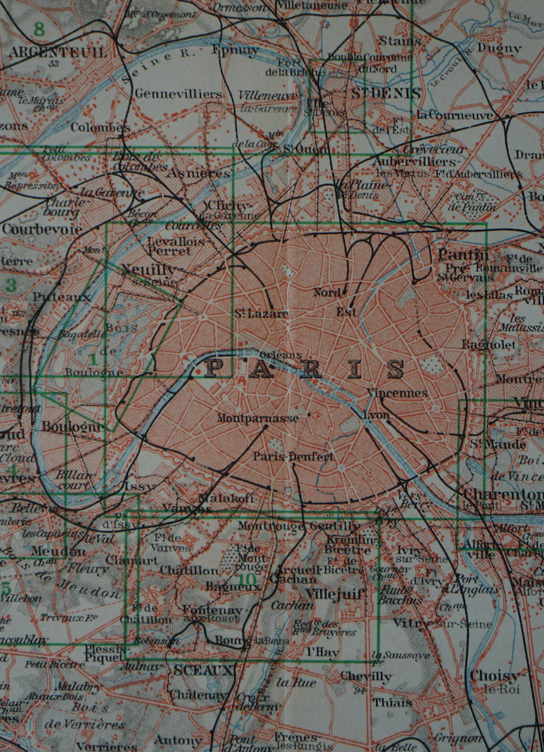 Paris, France Map; 1907