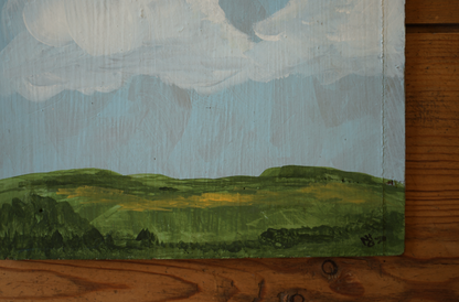 Painting of Landscape on Wood Board