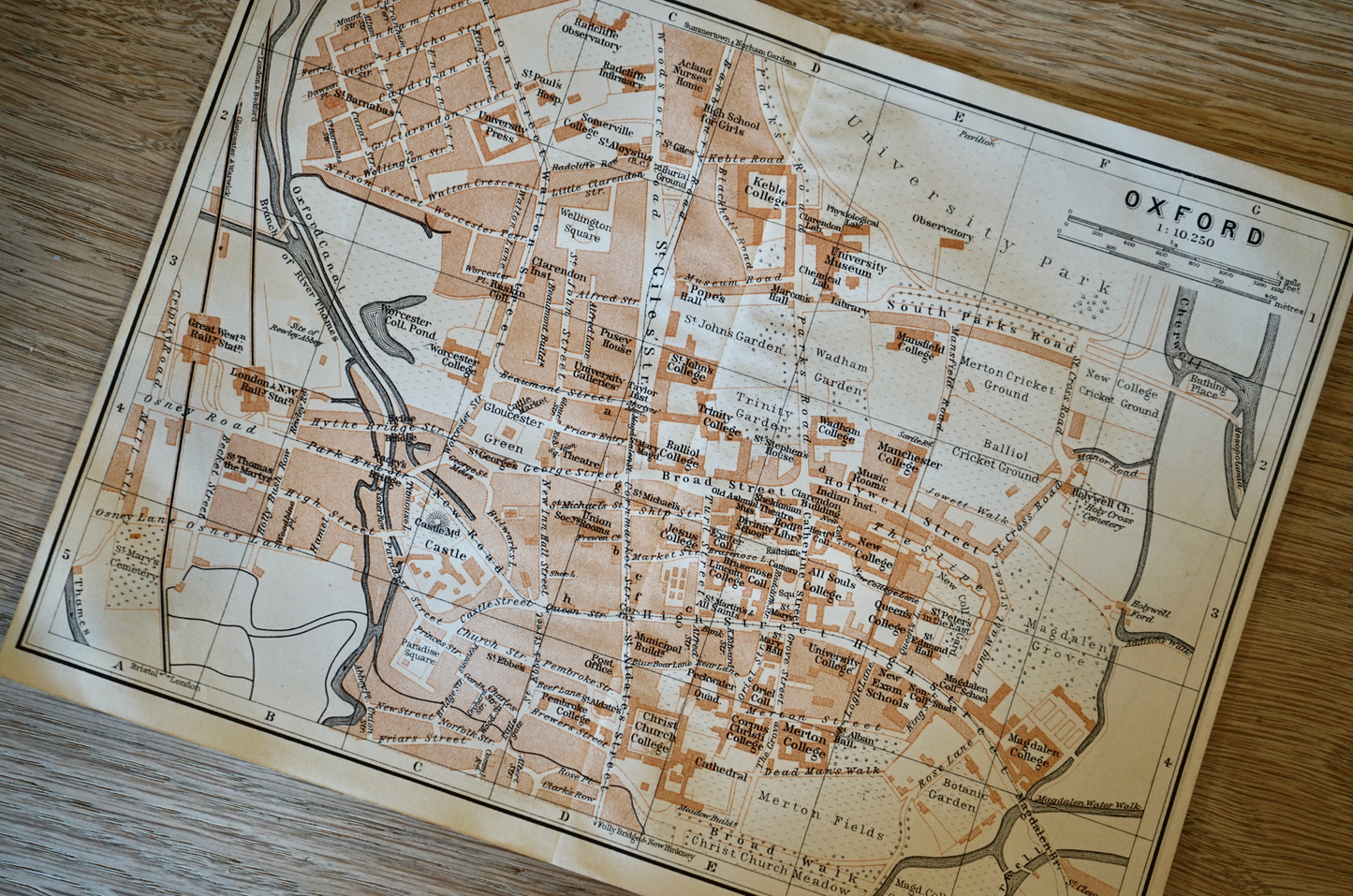 Oxford, England Map; 1910