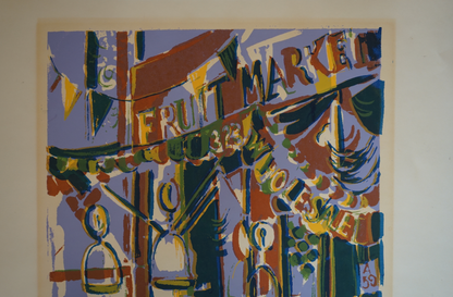 Fruit Market Woodcut; 1975